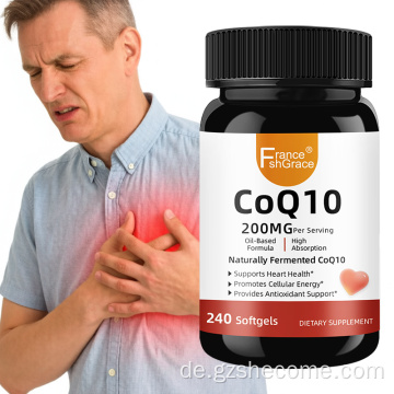 Shecome CoQ10 Softgels Unterstützung der Herzgesundheit und der Zellenergie